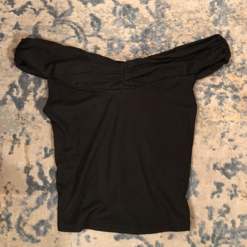 off the shoulder black crop top